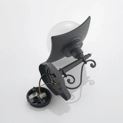 Lindby udendørs væglampe Elinda, højde 29 cm, antracit, glas