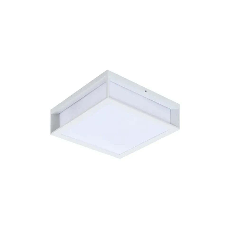 Lindby udendørs væglampe Sivana, hvid, aluminium, 26 cm x 26 cm