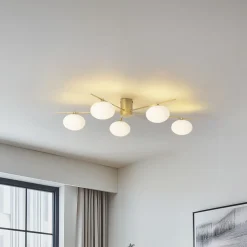 Lindby Valisa loftslampe, guld, 5-lys