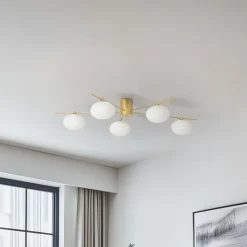 Lindby Valisa loftslampe, guld, 5-lys