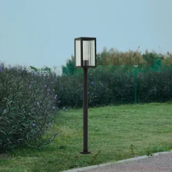 Lindby vejlampe Bolgar, sort, metal, glas, 15 cm