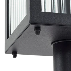 Lindby vejlampe Bolgar, sort, metal, glas, 15 cm