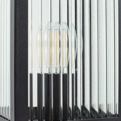 Lindby vejlampe Bolgar, sort, metal, glas, 15 cm