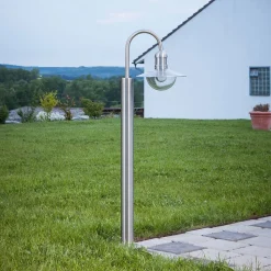 Lindby vejlampe Damion, 140 cm, stål, E27, IP44