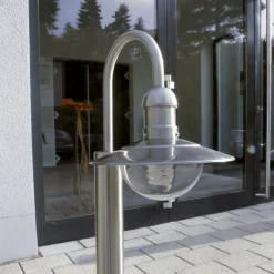 Lindby vejlampe Damion, 140 cm, stål, E27, IP44