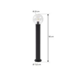 Lindby vejlampe Dangan, klar, højde 90 cm, glas, metal