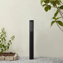 Lindby vejlampe Lurinda, sort, aluminium, Ø 10,5 cm