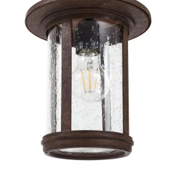 Lindby vejlampe Zayn, rustfarvet, glas, højde 109 cm, IP65