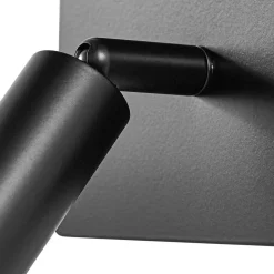 Lindby væglampe Aiden, 30 cm, sort, LED-læselampe, E14