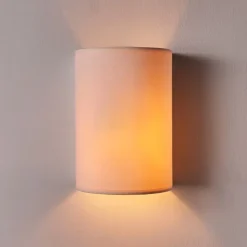 Lindby væglampe Annalisa, højde 20 cm, hvid, tekstil