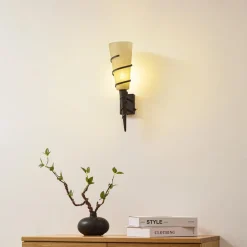 Lindby væglampe Anouk, højde 44 cm, glas, metal, lommelygte