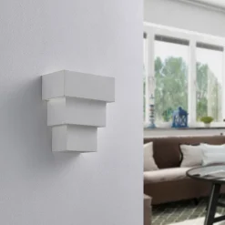 Lindby væglampe Antonella, hvid gips, G9, kan males, 21 cm