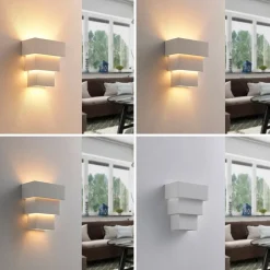 Lindby væglampe Antonella, hvid gips, G9, kan males, 21 cm