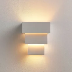 Lindby væglampe Antonella, hvid gips, G9, kan males, 21 cm