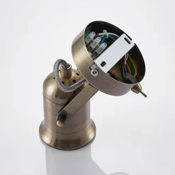 Lindby væglampe Anze, 10 m, antik messing, afbryder