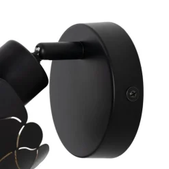 Lindby væglampe Aralena, sort/guld, 1 lyskilde, Ø 12cm