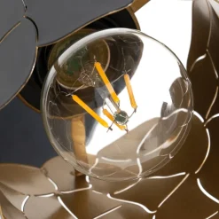 Lindby væglampe Aralena, sort/guld, 1 lyskilde, Ø 12cm