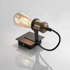 Lindby væglampe Aurella, højde 16 cm, antik messing, metal