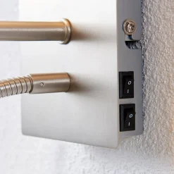 Lindby væglampe Camilo, nikkelfarvet, LED-læselampe, 28 cm