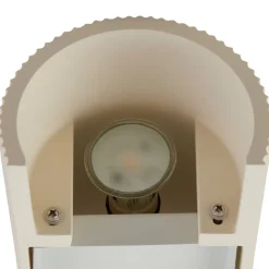 Lindby væglampe Colja, rund, højde 30,5 cm, gips, beige