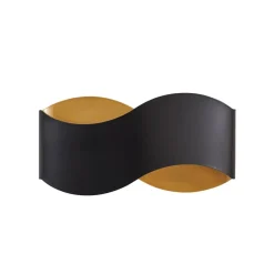 Lindby væglampe Dailin, sort/guld, 30 cm, metal