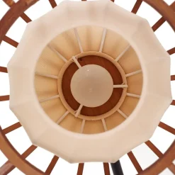 Lindby væglampe Davella, Ø 26 cm, sort, bambus, tekstil