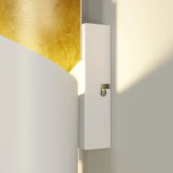 Lindby væglampe Desirio, hvid/guld, 24 cm, metal