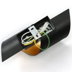 Lindby væglampe Desirio, sæt med 3, sort, guldfarvet, G9