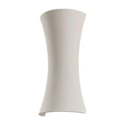 Lindby væglampe Edon, hvid, gips, konkav, 30 cm