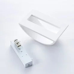 Lindby væglampe Heiko, 20 cm, sæt med 2, op/ned, gips, hvid