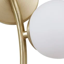 Lindby væglampe Josiana, opal/messing, 48 cm, kugle, glas