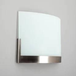 Lindby væglampe Karla, 35 cm, hvid/nikkel, glas, E27