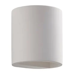 Lindby væglampe Krista, hvid, gips, op/ned, kan males, G9