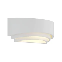 Lindby væglampe Lucien, hvid, gips, kan males, op/ned, E14