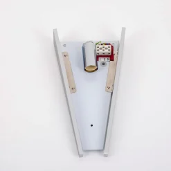 Lindby væglampe Magnus, hvid, glas, højde 31 cm, E14