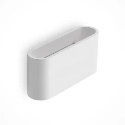 Lindby væglampe Mavora, afrundet, 25 cm, hvid, gips, G9