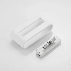 Lindby væglampe Mavora, afrundet, 25 cm, hvid, gips, G9