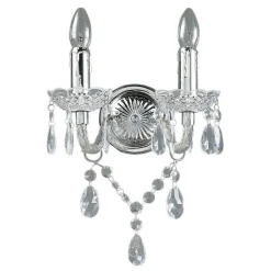 Lindby væglampe Merida, krom, metal, 2 lyskilder, højde 35 cm