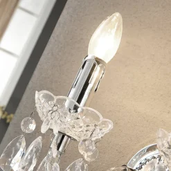 Lindby væglampe Merida, krom, metal, 2 lyskilder, højde 35 cm