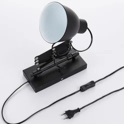 Lindby væglampe Merle, sort, 60 cm, læselampe, udtrækkelig