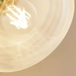 Lindby væglampe Mialina, 20 cm, antik messing, metal, glas