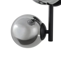 Lindby væglampe Orbelia, sort, 3 lyskilder, glas, G9