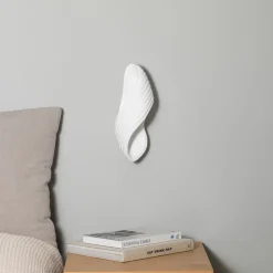 Lindby væglampe Ornela, hvid, gips, højde 29,5 cm