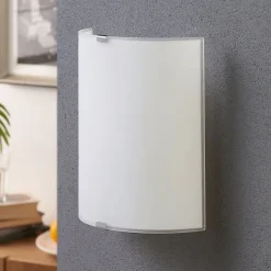 Lindby væglampe Phil, hvid, glas, højde 21 cm, sæt med 3 stk