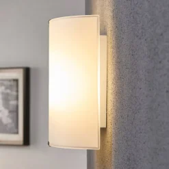 Lindby væglampe Phil, hvid, glas, højde 21 cm, sæt med 3 stk