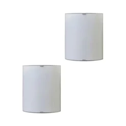 Lindby væglampe Phil, hvid, glashøjde 21 cm, sæt med 2 stk