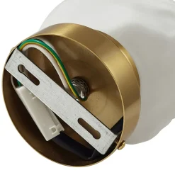 Lindby væglampe Piatra, opal/messing, glas, Ø 16 cm, G9