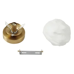 Lindby væglampe Piatra, opal/messing, glas, Ø 16 cm, G9