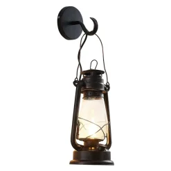 Lindby væglampe Raisa, rustfarvet, metal, lygte, E14