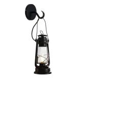 Lindby væglampe Raisa, rustfarvet, metal, lygte, E14